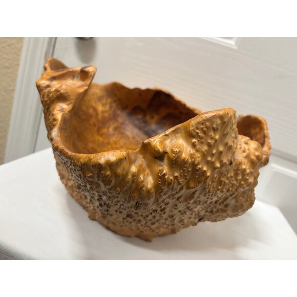 Hand-Carved Manzanita Burl Wood Bowl  Signed Sculptural Bowl 15" Approx. - Picture 8 of 14